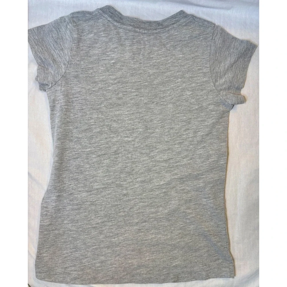 Nike Girls Just Do It Graphic T-Shirt Gray Neon Yellow Pink Size 6X Short Sleeve